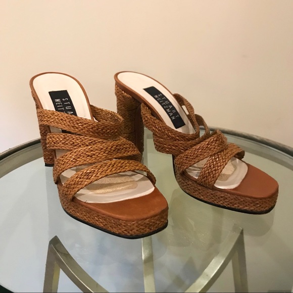 Stuart Weitzman Shoes - Stuart Weitzman Braided Leather Heeled Sandals